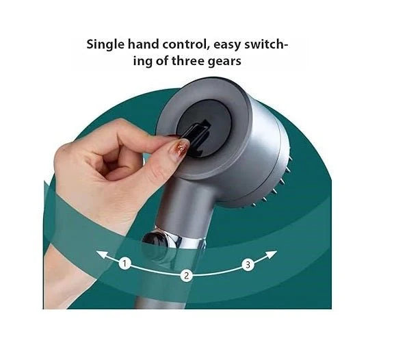 High Pressure Hair Dryer-Shaped Shower Head – 3 Pressure Settings, Filter & Massage Mode