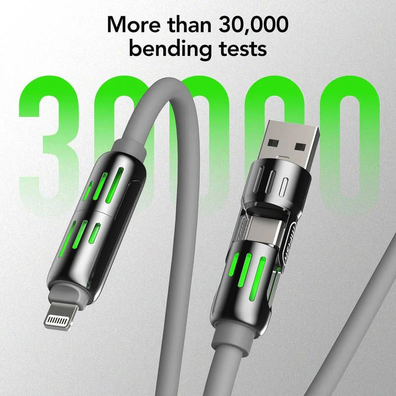 4-in-1 Multi USB Charging Cable – Universal Fast Charging for Lightning & Micro USB