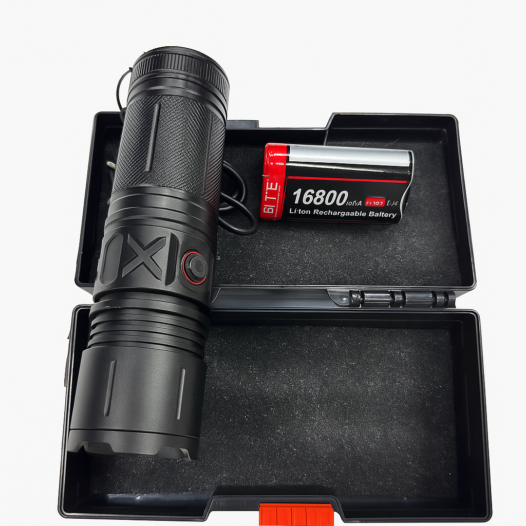 Tactical LED Flashlight – 16800mAh Rechargeable, 800M Beam, IPX6 Waterproof
