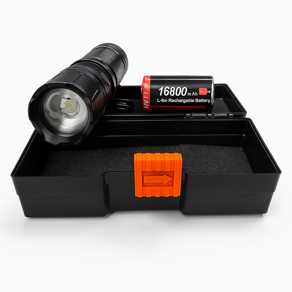 Tactical LED Flashlight – 16800mAh Rechargeable, 800M Beam, IPX6 Waterproof
