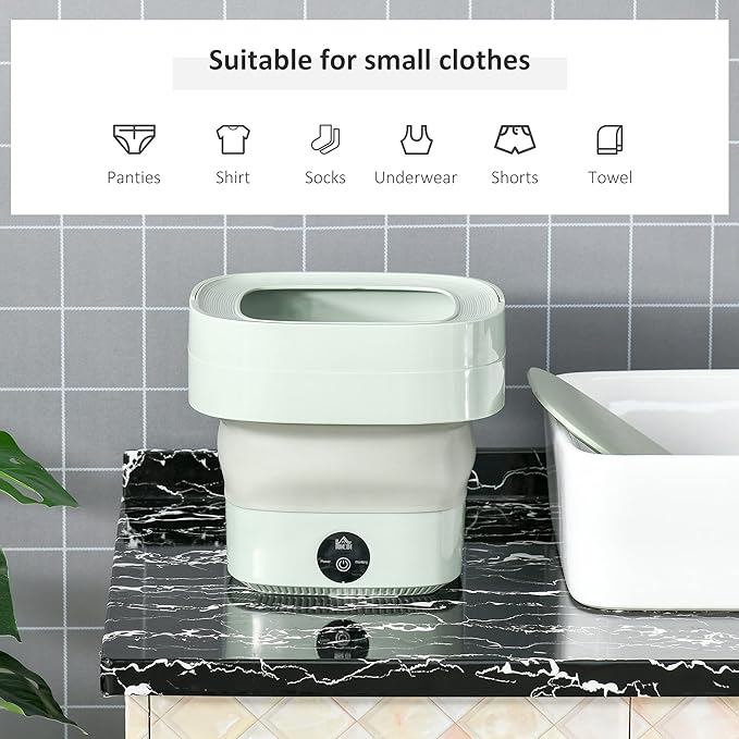 Foldable Mini Washing Machine – Portable Compact Washer for Travel, Dorms & Small Spaces