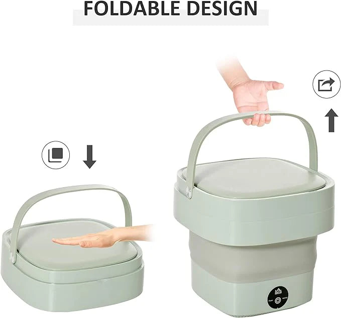 Foldable Mini Washing Machine – Portable Compact Washer for Travel, Dorms & Small Spaces